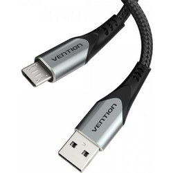 VENTION Cotton Braided USB 2.0 A Male to Micro-B Male 3A Cable 0.25M Gray Aluminum Alloy Type (COAHC) (VENCOAHC)