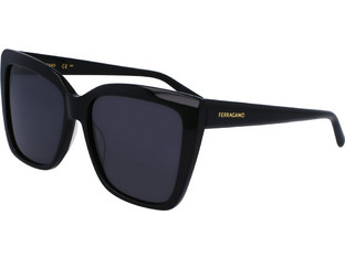Salvatore Ferragamo SF1102S 001 Ανδρικά Γυαλιά Ηλίου Τετράγωνα Κοκάλινα Μαύρα με Μαύρο Polarized Φακό