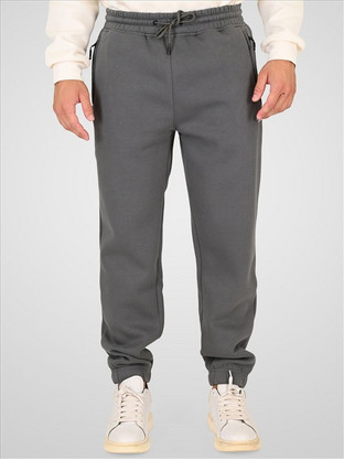 Rebase Ανδρικό Παντελόνι Φόρμας Fleece Γκρι RPAN-6046