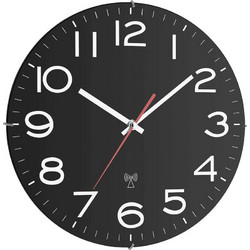 TFA Radio Wall Clock Ρολόι Τοίχου Πλαστικό Μαύρο O31cm 60.3509