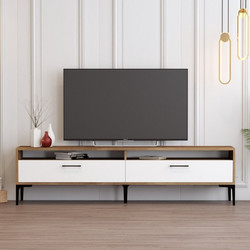 Έπιπλο Τηλεόρασης Istanbul 2 - Walnut White 845Hct5516 (180x35x47)