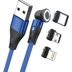 RealPower Magnetic USB to Lightning / Type-C / micro USB Cable Μπλε 1m (439638)
