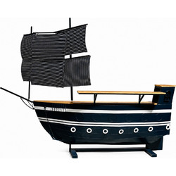 LE BATEAU ΚΟΝΣΟΛΑ BAR ΜΠΛΕ ΛΕΥΚΟ 276x76x236cm