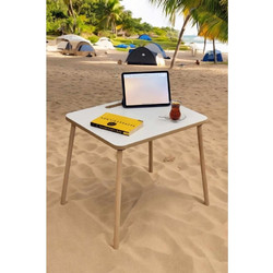 Foldable Camping Table Ck-33 White Melamine Coated Particle Board 60x45x50 cm