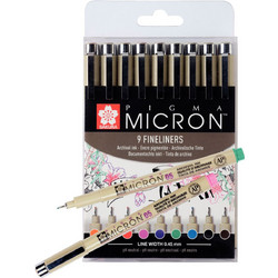 ΜΑΡΚΑΔΟΡΟΙ SAKURA PIGMA MICRON 05 WALLET OF 9 COLOURS