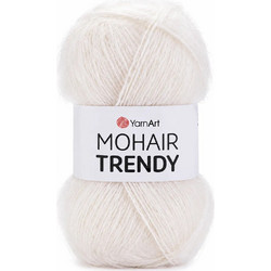 Νήμα για Πλέξιμο Mohair Trendy σε Λευκό 101 Χρώμα 100gr και 220 Μέτρα 1τεμ