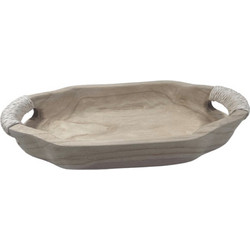Keleman Διακοσμητικός δίσκος ξύλο paulownia φυσικό 40x20x7 εκ. 240138/40