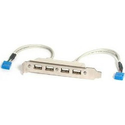 4 Port USB 2 female Motherboard to Rear Panel slot Bracket Cable External host