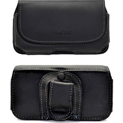 Universal μαύρη δερμάτινη θήκη XL2 belt case με clip ζώνης συμβατή με πολλά μοντέλα κινητών τηλεφώνων