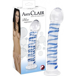 You2Toys Bleu Majestueux Γυάλινο Dildo με Βεντούζα 18cm Μπλε
