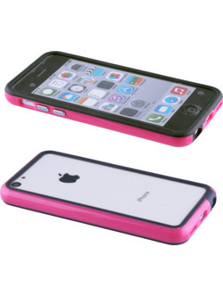 VOLTE-TEL ΘΗΚΗ IPHONE 5C BUMPER METAL BUTTON PINK-BLACK VOLTE-TEL