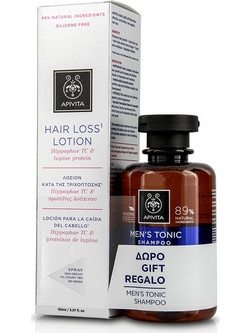Apivita Hippophae Tc & Lupine Protein Men's Σετ Σαμπουάν & Λοσιόν κατά της Τριχόπτωσης 150ml + 250ml