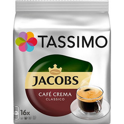 Tassimo Κάψουλες Jacobs Espresso Caffe Crema Classico Συμβατές με Μηχανή Tassimo 16τμχ