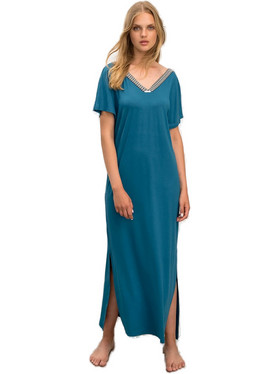 Vamp Maxi Καλοκαιρινό Καθημερινό Φόρεμα Πετρόλ 16523