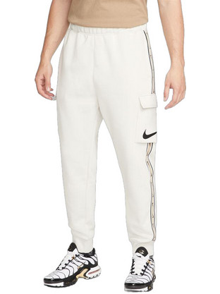 Nike Sportswear Repeat Ανδρικό Παντελόνι Φόρμας Fleece με Λάστιχο Λευκό DX2030-072