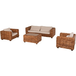 HomeMarkt Tropel Σετ Σαλόνι Κήπου Rattan 4τμχ HM9656