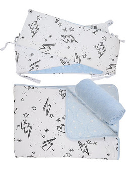 Minene Thunder Σετ Κούνιας White/Ciel 3τμχ