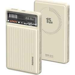 Remax RPP-615 Mini Wireless Magsafe Power Bank 10000mAh 18W με Θύρα USB-A & Θύρα USB-C White