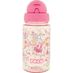 Polo Princess Παιδικό Μπουκάλι Πλαστικό BPA Free με Καλαμάκι Ροζ 450ml