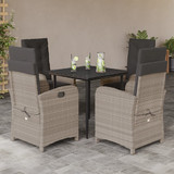 vidaXL Σετ Τραπεζαρία Κήπου Rattan 5τμχ Ανθρακί 3212411