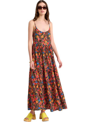 Funky Buddha Midi Καλοκαιρινό Καθημερινό Φόρεμα Πολύχρωμο FBL009-116-13