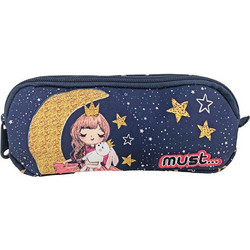 Must Energy Girl Moon Κασετίνα Βαρελάκι με 2 Θήκες Μπλε 585580