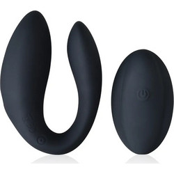 Inty Toys Switch Clit Vibrator Διπλός Δονητής για Ζευγάρια με Τηλεχειριστήριο Μαύρος