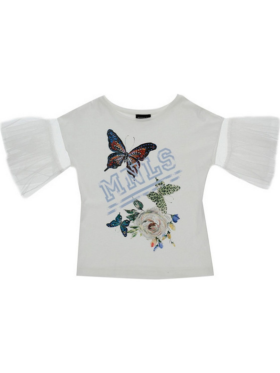 Monnalisa Παιδικό T-Shirt Κοντομάνικο Λευκό 495600SV-5050-0001