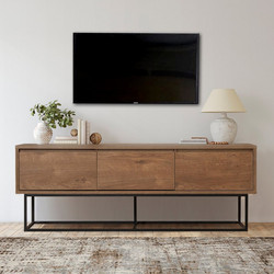 Megapap Έπιπλο Τηλεόρασης Ξύλινο Καρυδί Μ140xΠ40xΥ50cm Amedeo GP052-0014,1