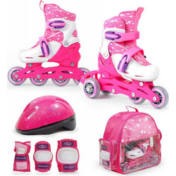 Smj Sport Combo Inline Αυξομειούμενα Rollers Παιδικά Ροζ HS-TNK-000009549