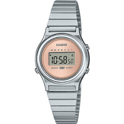 Casio Vintage Γυναικείο Ρολόι Χρονογράφος με Ασημί Μεταλλικό Μπρασελέ LA-700WE-4AEF