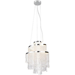 RL Pomp Lighting Κρεμαστό Φωτιστικό Οροφής με Κρύσταλλα Μονόφωτο LED με Ρυθμιζόμενο Λευκό Φως Ασημί R37341106