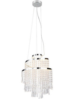 RL Pomp Lighting Κρεμαστό Φωτιστικό Οροφής με Κρύσταλλα Μονόφωτο LED με Ρυθμιζόμενο Λευκό Φως Ασημί R37341106