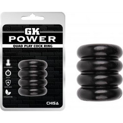 Chisa Novelties GK Power Quad Play Cock Ring Δαχτυλίδι Πέους Σιλικόνης Μαύρο