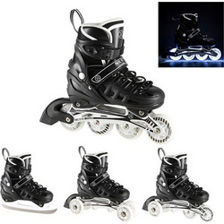 Nils Extreme Inline Αυξομειούμενα Rollers Παιδικά Μαύρα NH10905