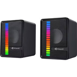 Kisonli X14 Ηχεία Υπολογιστή 2.0 6W με RGB Φωτισμό Black