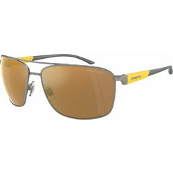 Arnette AN3089 745/2T Ανδρικά Γυαλιά Ηλίου Τετράγωνα Μεταλλικά Γκρι με Καφέ Καθρέπτη Φακό