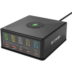 Blitzwolf Βάση Φόρτισης με 2 Θύρες USB-A & 3 Θύρες USB-C 160W Quick Charge 3.0 & Power Delivery 868H Black