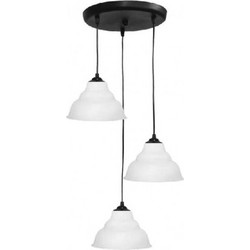 Heronia Lighting Κρεμαστό Φωτιστικό Οροφής Τρίφωτο Μαύρο 35-0064