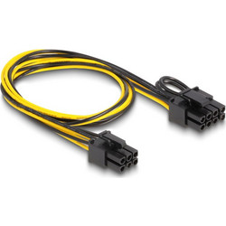 DeLOCK 83004 Καλώδιο Τροφοδοσίας 6-Pin PCIe to 6+2 Pin PCIe 0.5m Multicolor