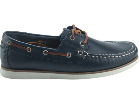 ACE Ανδρικά Μοκασίνια Boat Shoes Δερμάτινα Navy Μπλε 52-0309
