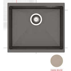 Pyramis Ithaka Υποκαθήμενος Νεροχύτης Γρανίτη Dark Beige 50x40cm 070243011