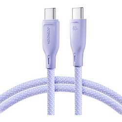 Joyroom Multi-Color Series SA34-CC3 Braided USB-C to USB-C 60W 1m Purple 6941237110251