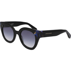 Longchamp LO750S-012 Ανδρικά Γυαλιά Ηλίου Στρογγυλά Κοκάλινα Μαύρα με Μαύρο Degradee Φακό