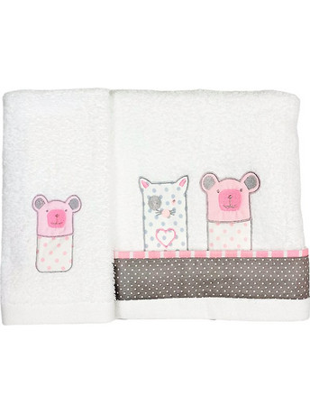 Baby Star Sugar Family Σετ Βρεφικές Πετσέτες 2τμχ 1402-P