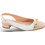 Blondie Γόβες Slingback Δερμάτινες με Χοντρό Χαμηλό Τακούνι Λευκές Nude 2280