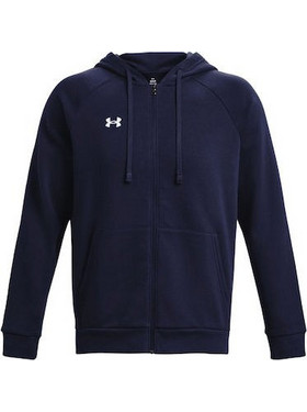 Under Armour Rival Ανδρική Ζακέτα Fleece με Κουκούλα και Φερμουάρ Navy Μπλε 1379767-410