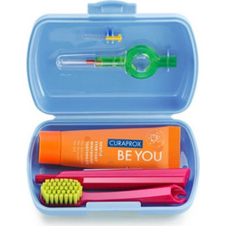 Curaprox Travel Kit Οδοντόβουρτσα + Οδοντόκρεμα 10ml + Μεσοδόντια Βουρτσάκια 2τμχ Γαλάζιο