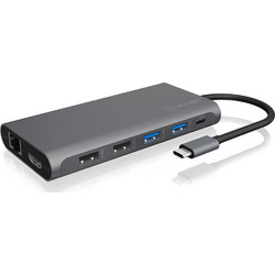 RaidSonic Icy Box IB-DK4050-CPD USB-C Docking Station με DisplayPort / HDMI 4K PD Ethernet και Σύνδεση 3 Oθονών