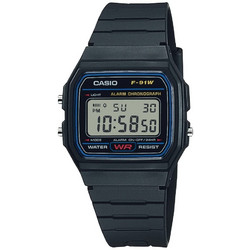 Casio Vintage Ψηφιακό Ανδρικό Ρολόι Χρονογράφος με Μαύρο Καουτσούκ Λουράκι F-91W-1YER